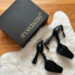 Black Platform Faux-Leather Heels from “Shoe Dazzle!”